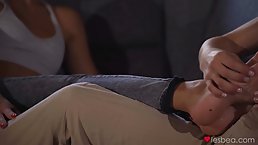 Two aroused girls who aren't lesbians are munching each other's muff and moaning while cumming
