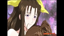 Cartoon slut with big boobs is moaning while getting fucked, because it feels so good