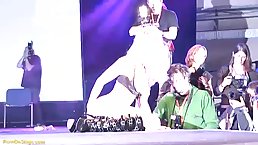 German mommy is always eager to get fucked and likes to do it on the stage