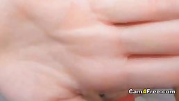 Fit brunette with small tits is rubbing her perfectly shaved pussy and drilling it with sex toys
