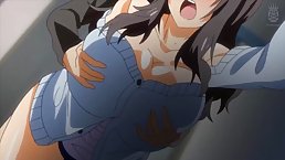Hentai brunette with massive tits is getting fucked and sucking dick, all day and night
