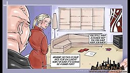 An exciting sex scene from a comic with some spanking and a lot of bondage