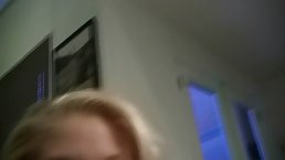 Platinum blonde, Krystal is holding the camera and trying to masturbate the way she likes the most