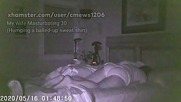 Big ass woman didn't know about a hidden camera in her bedroom, so she went to sleep
