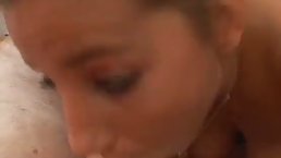 Cock loving, blonde woman is using her big boobs to please a guy she really likes