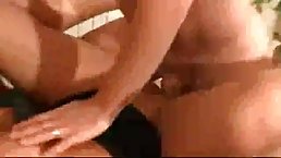 Slutty German blonde gave a blowjob to a friend and got fucked in a doggy- style position