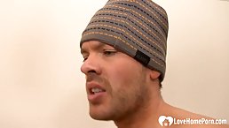Horny guy lets his best friend's girlfriend ride his dick and fucks her from the back