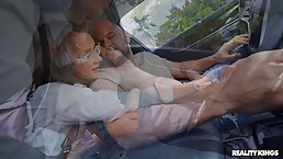 Nerdy brunette with glasses, Natalie Porkman is often having casual sex with random handsome guys