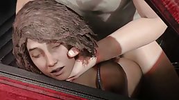 Sweet chick with small tits and perky nipples is getting fucked hard, in the car