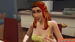 Cartoon woman likes the way her step- son is fucking her brains out, from the back