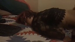 Horny babe was caught on tape while she was masturbating with her favorite sex toy