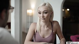 Blonde teen is eager to fuck her math tutor, after giving him a deep blowjob