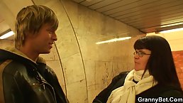 Plump brunette with big boobs went to a handsome stranger's place to have casual sex with him