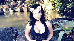Latin brunette is often proudly showing her big, round ass, in front of the camera