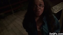 Mature woman with glasses, Jayden is sucking a rock hard dick in the middle of the night