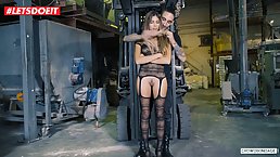 Latin teen with small tits is about to suck many dicks, until all guys cum