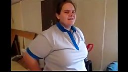 Skinny guy is often fucking a fat lady who is supposed to clean his apartment