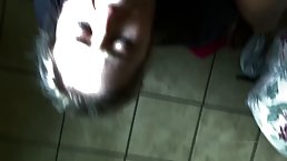 Black guy is trying to take photos while his neighbor's wife is sucking his huge cock