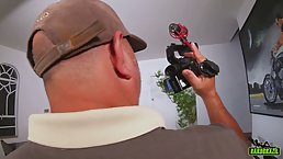Tattooed brunette with big boobs is making a porn video with a handsome man she likes