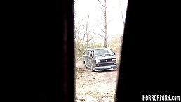 Sweet brunette was caught by a horny psycho who really wanted to fuck her tight pussy