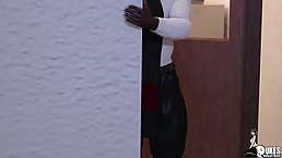 Black dude is getting an impressive blowjob from a slutty, blonde woman, in a local restaurant