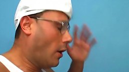 Slutty nurse gave a deep blowjob to a patient before they fucked in her office