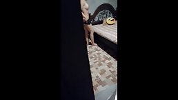 Horny woman was naked and masturbating like crazy, while someone was secretly watching her in action