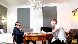 Insatiable woman is working as a tutor and often having wild sex with her students