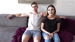 Great looking girl is eager to ride a rock hard dick and scream during an orgasm