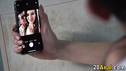 Ravishing brunette is about to have casual anal sex with a handsome man she has recently met