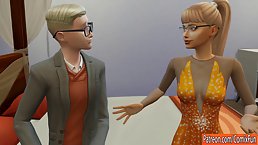 Fit blonde with glasses and a guy she likes a lot are about to have casual sex
