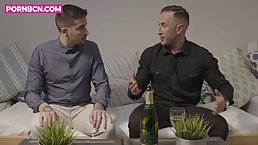 Blonde lady is having casual sex with a handsome stranger, while her husband is at work