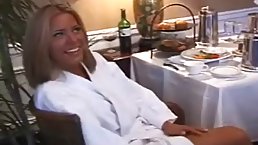 Gorgeous blonde girls are getting ready to make a new porn scene, in a hotel room