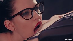 Even though one of them isn't a lesbian, two girls are often making love with each other