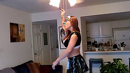 Megan Jones dresses up as a sexy maid and waits for her lover like that