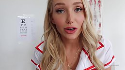 Gorgeous, blonde nurse is getting fucked hard, while at work, hoping that no one will see her