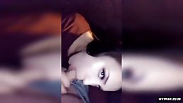 Beautiful brunette is often giving blowjobs to her guy and getting cum in mouth, in the end