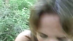 Slutty Dutch woman is sucking a horny stranger's dick in the forest before getting fucked hard