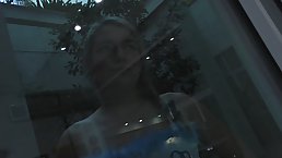 Plump, blonde slut went to her neighbor's place to play with his dick and get fucked