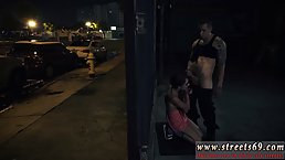 Handsome, tattooed guy is fucking a slutty babe with glasses, in the middle of the night