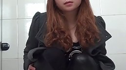 Chinese girls are peeing in a public toilet in front of a hidden camera, all day long