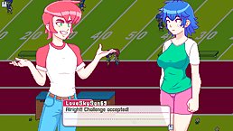 Cartoon babe is about to have casual sex with a friend, until both of them cum