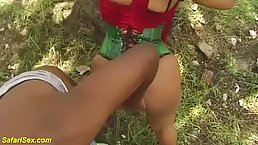 African mommy is often sucking dicks in the nature and sometimes even getting fucked, in return