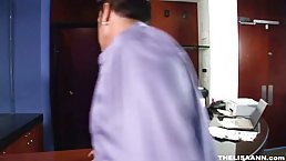Lisa Ann is a great looking woman with big boobs, who likes to have sex at work