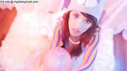 Cock loving girls are pleasing guys while kneeling in front of them and having a blast