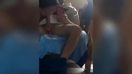 Aroused woman is eagerly sucking her younger neighbor's dick in front of a hidden camera
