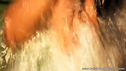 Amazing Indian woman with big boobs is having a bath naked, in the late afternoon