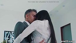 New secretary got down and dirty with her handsome boss, while his wife was out of town