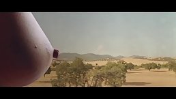 Kinky man with glasses is staring at a random lady's tits, thinking of sucking her nipples