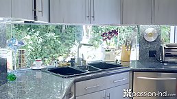 Alexis Adams is a sweet blonde cock teaser who likes the way her roommate is fucking her